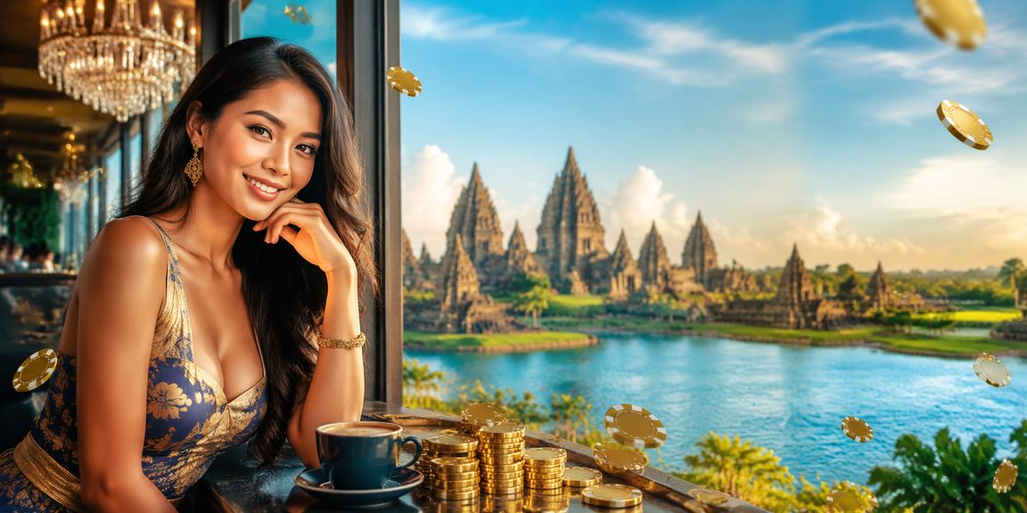 Suasana kafe modern dengan pemain mengakses platform taruhan dan casino online di laptop