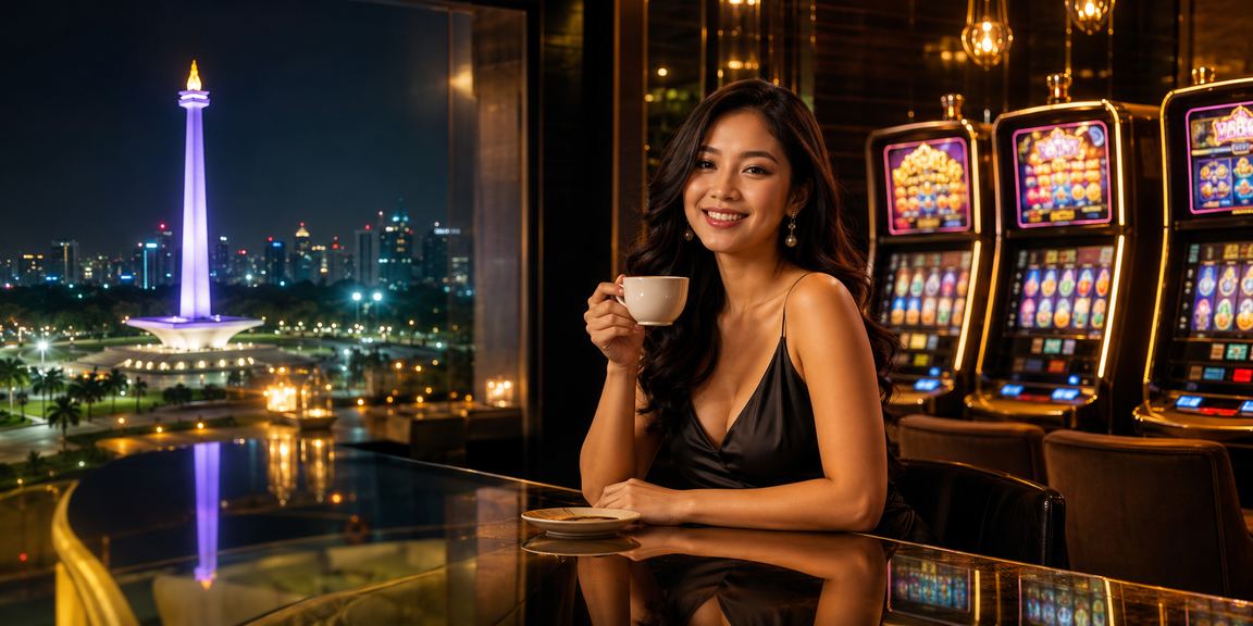 Pemuda asyik memainkan slot online dari kafe sambil menikmati kopi di pagi hari